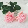 Kwiaty dekoracyjne 7pc Decor Rose sztuczny lateks prawdziwy dotyk jedwabny kwiatowy ślub bukiet domowy projekt