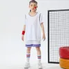 Conjuntos de ropa Traje de jersey de baloncesto personalizado para niños niñas Verano Manga corta Pantalones cortos Conjuntos de 2 piezas Uniformes de entrenamiento de baloncesto para niños 230620