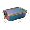 Ensembles de vaisselle Boîte à bento en acier inoxydable Déjeuner en métal étanche avec séparateur amovible pour enfants et adultes (noir)