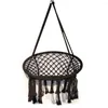 Camp Furniture Hammock Chair Exquisite Round Hanging Cotton Rope Macrame Swing Chairs For Indoor/Outdoor Bedroom Patio Or Garden