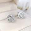 Stud Charm 14K Gold Lab Diamond Stud Küpe Gerçek 925 STERLING Gümüş Takı Nişan Düğün Küpeleri Kadınlar Gelin Partisi Hediye 230620