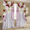 Vorhang Eleganz Frühling Hochzeit Blume Rose Rot Rosa Moderne 2 Stück Dünne Fenster Für Wohnzimmer Schlafzimmer Wohnkultur