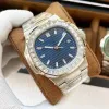 2023 New прибывает Top Nautilus Watch Men Automatic Man Watch 5711 Silver Band Red Diamonds Безузель из нержавеющей мужчины Mechanical Di Lusso. Дата 04-2 Дата 04-2