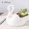 Planters Pots Home Decorations Creative White Swan Ceramic Flower Pot Multifunction Candlestick Sundries Storage Organizer Decor Ornament Gift