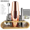 Portabottiglie da tavolo BlackRose Gold Boston Cocktail Shaker Bevande Bicchieri Bartender Jigger Cucchiaio per mescolare Accessori Bar Shaker Strumenti Stand 230621