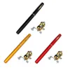 Spinning Rods Portable Pocket Telescopic Mini Fishing Rod Pole Pen Shape Folded With Reel Wheel For Outdoor River Lake 230621