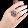 Klusterringar 2023 Fashion Real Solid S925 Sterling Silver Ring For Woman Appordred Garnet Women