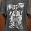 T-shirty męskie 2023 Summer New Hellstar T-shirt High Street Vintage Mężczyźni Kobiety Krótki rękaw Top Tee Skull Print HellStar T Shirty Prawdziwe zdjęcie T230621