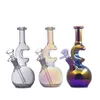 Vintage Premium Glass Beaker Bong HooKah Moon Design Electroplate 8inch Bubbler Smoking Water Pipe Venta directa de fábrica al por mayor