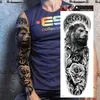 Temporary Tattoos 20Pcs/lot Wholesale Full Arm 48x17cm Temporary Tattoo Sticker Body Leg Waist Art for Women Men Waterproof Tattoo 230621