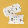 Nuovo 10/20Pcs Eid Mubarak Confezione regalo Forma di cuscino Sacchetto di imballaggio per biscotti caramelle Islam Forniture per feste musulmane 2023 Ramadan Kareem Decorazione