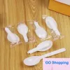 5000pcs Fashion Disposable Plastic White Scoop Folding Spoon Ice Cream Pudding Scoop With Individual Package