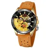 Hommes mode décontracté Hublo 45mm montre automatique mécanique Reloj Hombre haut montres en cuir Forsining montres-bracelets317E