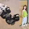 Nieuwe Meisjes Sandalen Strass Strik Prinses Schoenen Zomer Kid's Flats Sandalen Zandstrand Schoenen Mode Kinderen S Maat 21-36 L230518