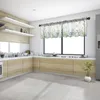 Rideau aquarelle feuilles d'eucalyptus ferme court Tulle rideaux pour cuisine café Voile transparent demi-rideau chambre porte