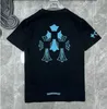 2023Classics Mens Ch T Shirts Heart High Quality Brand Crew Neck Chromes Tops TEES TシャツカジュアルホースシューサンスクリットクロスプリントChromees Hearts 239