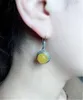 Dangle Earrings LYBUY Vintage 925 Sterling Thai Silver Round Yellow Chalcedony Drop Earring Long Charm Fine Jewelry For Women