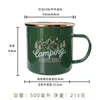 Tasses Illustration Imprimé Émail Tasse Camping Voyage Feu De Camp Fête Jus Bière Tasse À Boire Lait Café Cadeaux Pour Camper 16 OZ