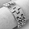 Lien Bracelets Chaîne 23mm Bracelet Homme Argent Or Couleur Double Gourmette Cubaine En Acier Inoxydable 316L Bracelet Homme Bijoux Raym22