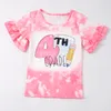 Camisetas Girlymax Regreso a la escuela Niñas Mangas cortas Top Lápiz rosa Boutique Leche Seda Blanqueada Ropa para niños 230620