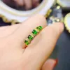 Cluster Rings Natural Diopside Ring 925 Серебряный сертифицированный 3х4 мм белый драгоценный камень красивый подарок для девочек