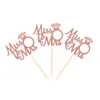 Yeni 24/12pcs parıltılı elmas yüzük Bayan To Mrs Cupcake Toppers Düğün Nişan Partisi Kek Süslemeleri Gelin Duş Malzemeleri