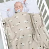 Coperte Fasce Coperte per neonati nate Swaddle Wrap 100 * 80 CM Cotone lavorato a maglia Passeggino per bambini Trapunta per biancheria da letto Accessori per bambini super morbidi 230620