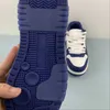 Designer basketbalschoenen OW Wit Donkerblauw Lage leren sneakers met doos