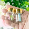 27*35mm 24pcs 8ml Glass Bottles Aluminium Screw Golden Cap Empty Transparent Clear Liquid Gift Container Wishing Bottle Jarshigh qualti Mubt