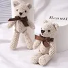 Oso Kawaii de 15CM, juguetes de peluche, muñecos colgantes de oso bonito, llavero de coche, regalos de cumpleaños, decoración del banquete de boda, regalos para niños y niñas