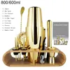 Portabottiglie da tavolo BlackRose Gold Boston Cocktail Shaker Bevande Bicchieri Bartender Jigger Cucchiaio per mescolare Accessori Bar Shaker Strumenti Stand 230621