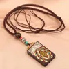 Pendant Necklaces 30 Designs Ethnic Style Handmade Thangka Black Sandalwood Necklace Elephant God Bagua Brand Toem Exotic