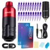 Kits de armas de tatuagem Mastro Tour Cabo RCA Maquiagem rotativa Kit de máquina de caneta permanente com bateria sem fio Power Pro Cartucho Agulhas Conjunto 230620