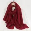 Scarves Fashion Cotton Linen Scarf For Women Solid Color Hijab Stole Shawls Wrap Ladies Autumn Winter Foulard Female