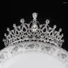 Pinces à cheveux en alliage coréen pour femmes, accessoires magnifiques en cristal de perles, couronne de luxe, coiffure de mariée, mariage C8B7