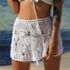 Röcke Candy Farbe Handgemachte Baumwolle Gestrickte Häkeln Mini Röcke Frauen Sommer Aushöhlen Hohe Taille Strand Rock Weiß Böden 2020 J230621