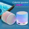 Mini haut-parleurs Mini haut-parleur Bluetooth universel, haut-parleur sans fil, carte LED colorée, caisson de basses USB, Portable, MP3, musique, colonne sonore pour téléphones