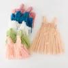 Vestidos para meninas Vestido infantil sem mangas Tule Elegante Longo Tutu Saia Cinta Princesa Anjo Asa Dance