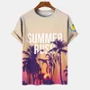 Erkek Tişörtleri 3D Hawaii Plajı Hindistan Cevizi Ağacı Erkek Tişört Plus Boyut Eğlenceli Erkek Giyim Modası Yaz Kısa Kollu T-Shirt Satıcı 230620