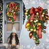 Decorative Flowers Fall Front Porch Christmas Decorations Halloween Witch Wreath Deal Branches Red Berries Pinecones Butterflies