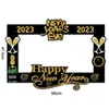 Nouveau 2023 Happy New Year Photo Frame Cheers Champagne Photo Booth Props Décorations De Noël Navidad New Year's Eve Party Supplies