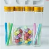 30 * 120mm 12pcs 60ml Transparent Bouteilles En Verre En Aluminium Vis Bouchon Doré Vide Liquide Cadeau Conteneur Souhaitant Bouteille Jarshigh qual Rdxr