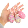 New 12pcs Foam Easter Eggs Happy Easter Party Decorations for Home Colorful Bunny Bird Egg Hanging Ornament DIY Craft Kids Gifts Toy