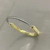 العلامة التجارية الأصلية TFF S New Lock Colorful Diamond Bracelet Sterling Sier Rose Gold Womens Fashion