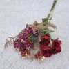 Flores secas de lujo Retro, rosa de seda Artificial, decoración del hogar para boda, otoño, ramo falso de alta calidad, accesorios de fotografía de hierba