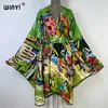 Basic Casual Dresses WINYI Bikini Cover-ups Fashion Printing Self Belted Women Summer Clothing Kimono Holiday Dress Beach Wear Swim Suit Cover Up 230620