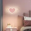 Wall Lamps LED Cartoon Pink Love For Boys Girls Bedroom Bedside Decoration Modern Creative Nursery Children's Room Lights