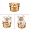 Recuerdos nacidos Pography Props Basket Retro Rattan Silla redonda Bebe Po Accesorios Recien Baby Girl Boy Regalo Posando Fondo de cama 230620