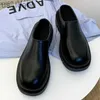 Slippers Vrouwen Slippers 2021 Zomer Mode Gesloten Teen Leren Schoenen Loafers Hoge Platform Zwarte Hakken Muilezels Ytmtloy Wiggen Indoor J230621