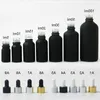 200 x 100 ml 50 ml 30 ml 20 ml 15 ml 10 ml 5 ml flacons compte-gouttes en verre noir mat flacon d'huile essentielle en verre avec compte-gouttes Quhxj